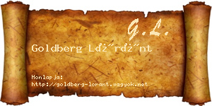 Goldberg Lóránt névjegykártya